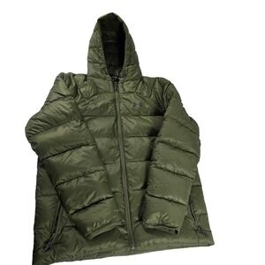 Under Armour Storm Hooded Puffer Jacket Mens Large Olive Green 1372651